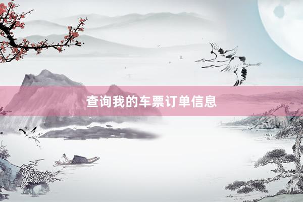 查询我的车票订单信息
