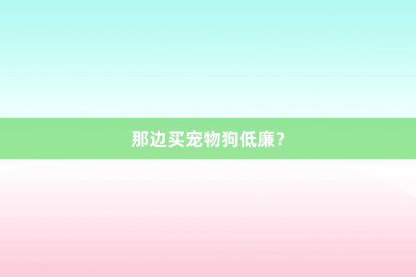 那边买宠物狗低廉？